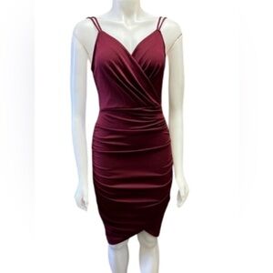 Grace Karin NWT Dress Spaghetti Rockabilly Pencil Cocktail Burgundy Size Small